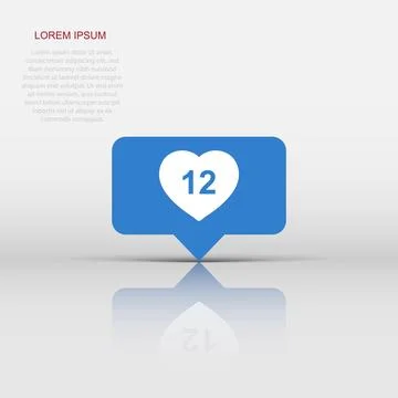Vector like, comment, follower icon in flat style. Subscribe sign illustrat.. Stock Illustration