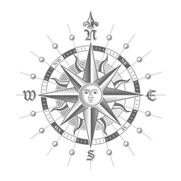 Vector Commpass Rose Stock Illustration