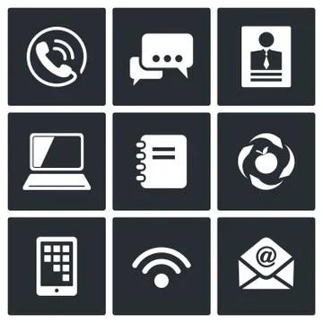Vector communication icons set Stock Illustration