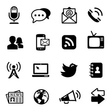 Vector Communication Icons Set Stock Illustration