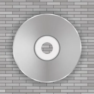 Vector Compact Disc Icon Vector Compact Disc Icon on Gray Brick Background... Stock Photos