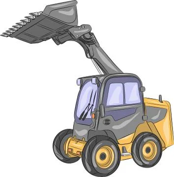 Vector compact wheel loader. Stock Illustration