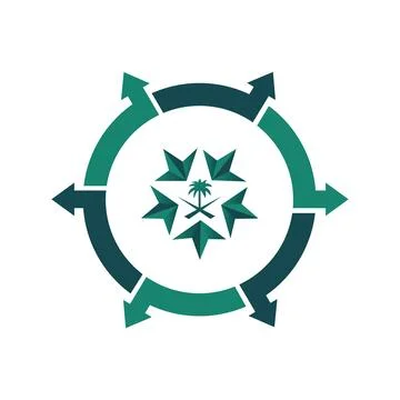 Vector compas logo design of rotating group of people with growth arrow. Stock Illustration