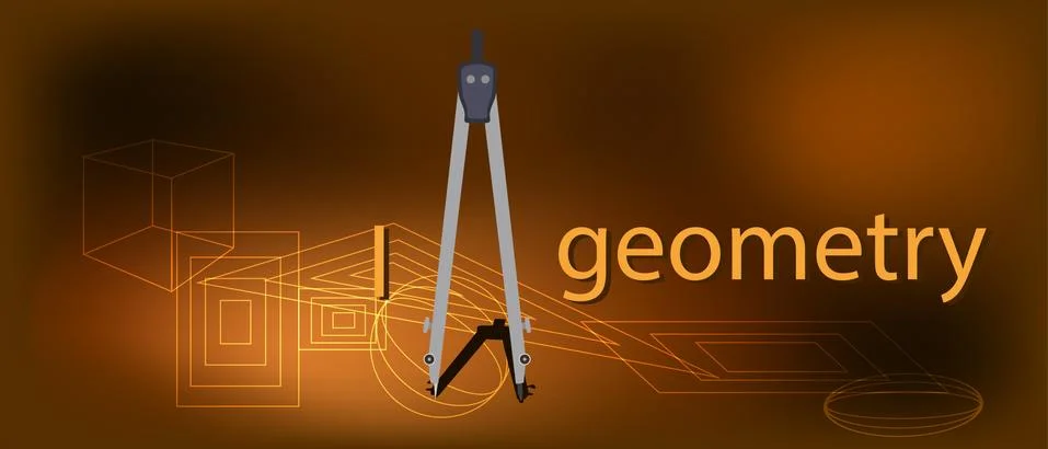 Vector compass and geometrical figures on the brown background Stock Illustration