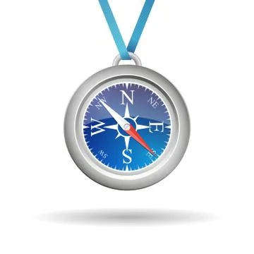 Vector compass with cord Stock Illustration
