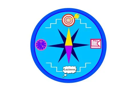 Vector compass guides to goal Stock Illustration