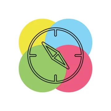 Vector compass icon - navigation symbol - travel Stock Illustration