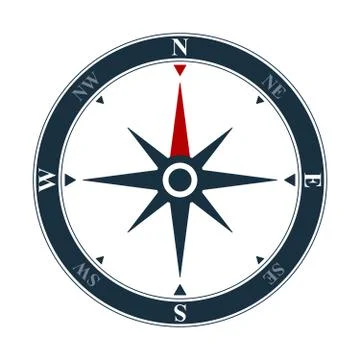 Vector compass rose icon, navigation symbol Illustrazione stock