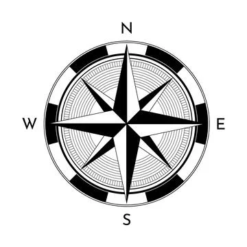 Vector Compass Rose Isolated Icon Transparent Background Stock Illustration
