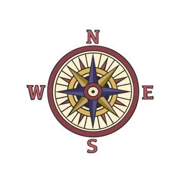 Vector compass rose on white background. Stock Illustration