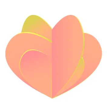 Vector composite pink heart isolated on white background.  Stock Illustration