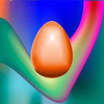 Vector composition with easter egg and 3D effects Stock Illustration