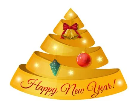 Vector composition on a festive New Year's greetings. Stock Illustration