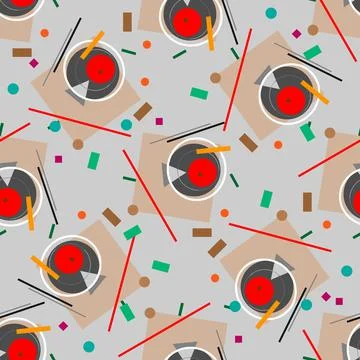 Vector composition of geometric shapes on a white background. seamless patter Stock Illustration