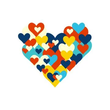 Vector composition with heart shapes. Stock Illustration