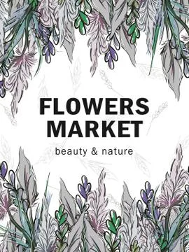 Vector composition of meadow flowers. Card, banner, frame イラスト素材