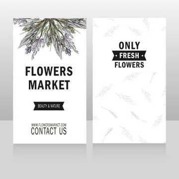 Vector composition of meadow flowers. Ticket, voucher, banner, card Stock Illustration