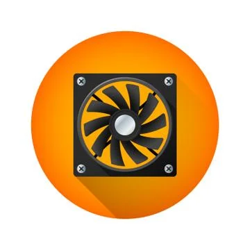 Vector computer air fan cooler. Stock Illustration