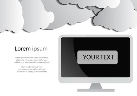 Vector : Computer and cloud computing background 스톡 일러스트