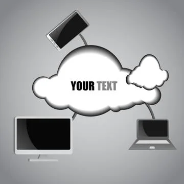 Vector : Computer and cloud computing background Stock Illustration