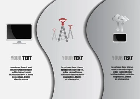 Vector : Computer and cloud computing background 스톡 일러스트