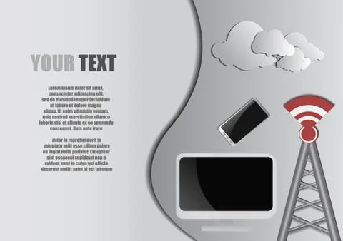 Vector : Computer and clound computing background Stock Illustration