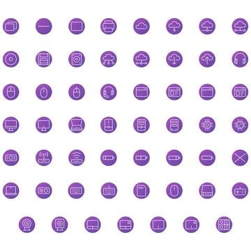 Vector of Computer and IT Icon Set. Perfect for user interface, new application. Illustrazione stock