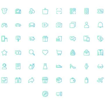 Vector of Computer and IT Icon Set. Perfect for user interface, new application. Stock Illustration