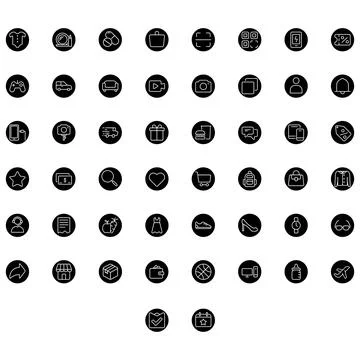 Vector of Computer and IT Icon Set. Perfect for user interface, new application. Stock Illustration