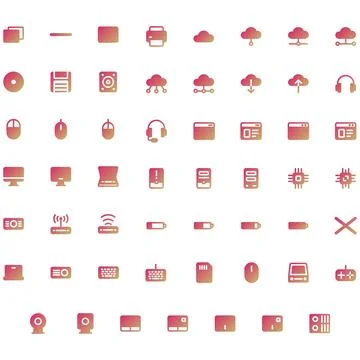 Vector of Computer and IT Icon Set. Perfect for user interface Stock Illustration