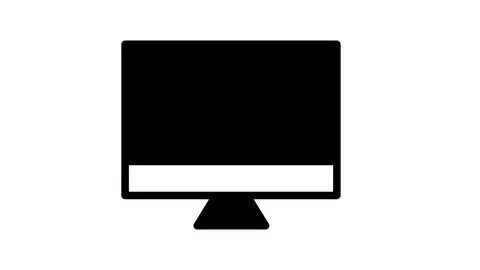 Vector computer with black image and white background Illustrazione stock
