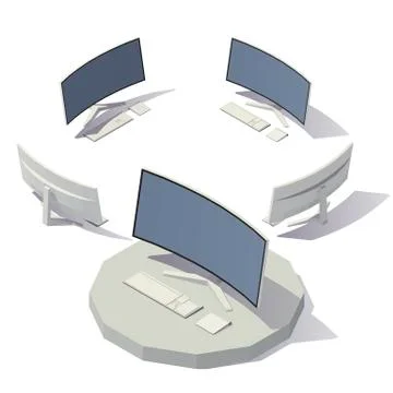 Vector computer curved screen Illustrazione stock