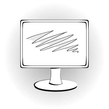 Vector computer display isolated on white Stock Illustration