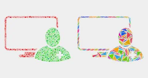 Vector Computer Doctor Mosaic Icon of Triangles Illustrazione stock