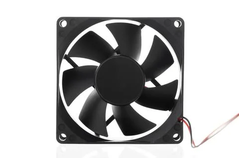 Vector computer fan 12 volt, on white background Stock Photos
