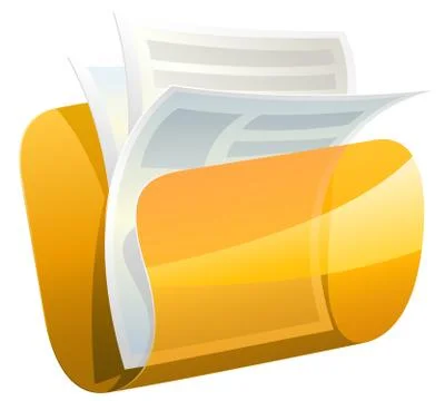 Vector computer folder isolated Illustrazione stock