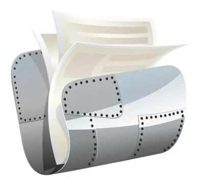 Vector computer folder isolated Illustrazione stock