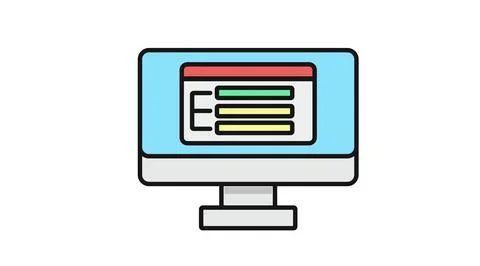 Vector computer icon with website wireframe layout Illustrazione stock