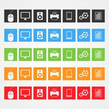 Vector computer icons Stock Illustration