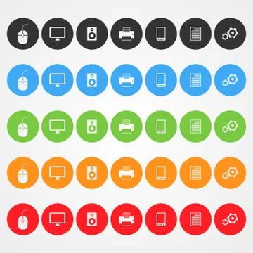 Vector computer icons Stock Illustration