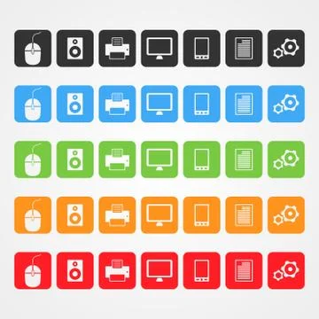 Vector computer icons Stock Illustration