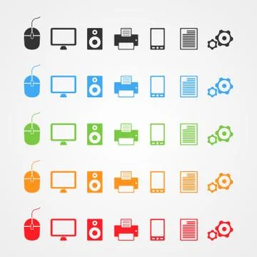 Vector computer icons Stock Illustration