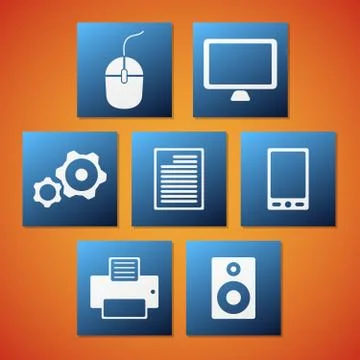 Vector computer icons Stock Illustration
