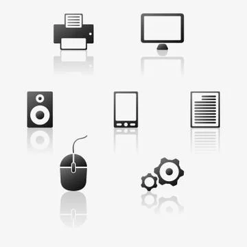 Vector computer icons Stock Illustration