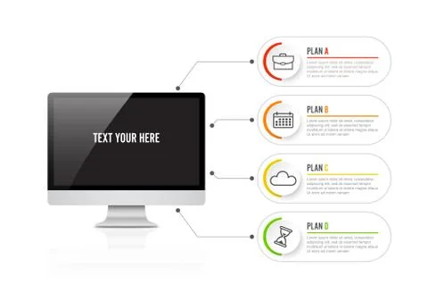 Vector computer for infographic. Template for diagram, graph, presentation an Stock Illustration