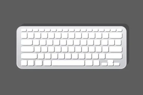 Vector computer keyboard in white color Stock Illustration