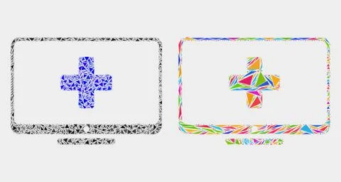 Vector Computer Medicine Mosaic Icon of Triangle Elements Illustrazione stock