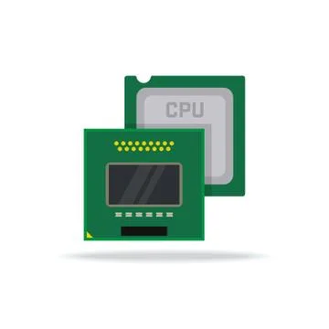Vector computer processor, desktop and laptop CPU icon Illustrazione stock