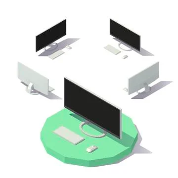 Vector computer with screen Stock Illustration