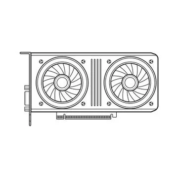 Vector computer video card illustration. Stockillustratie